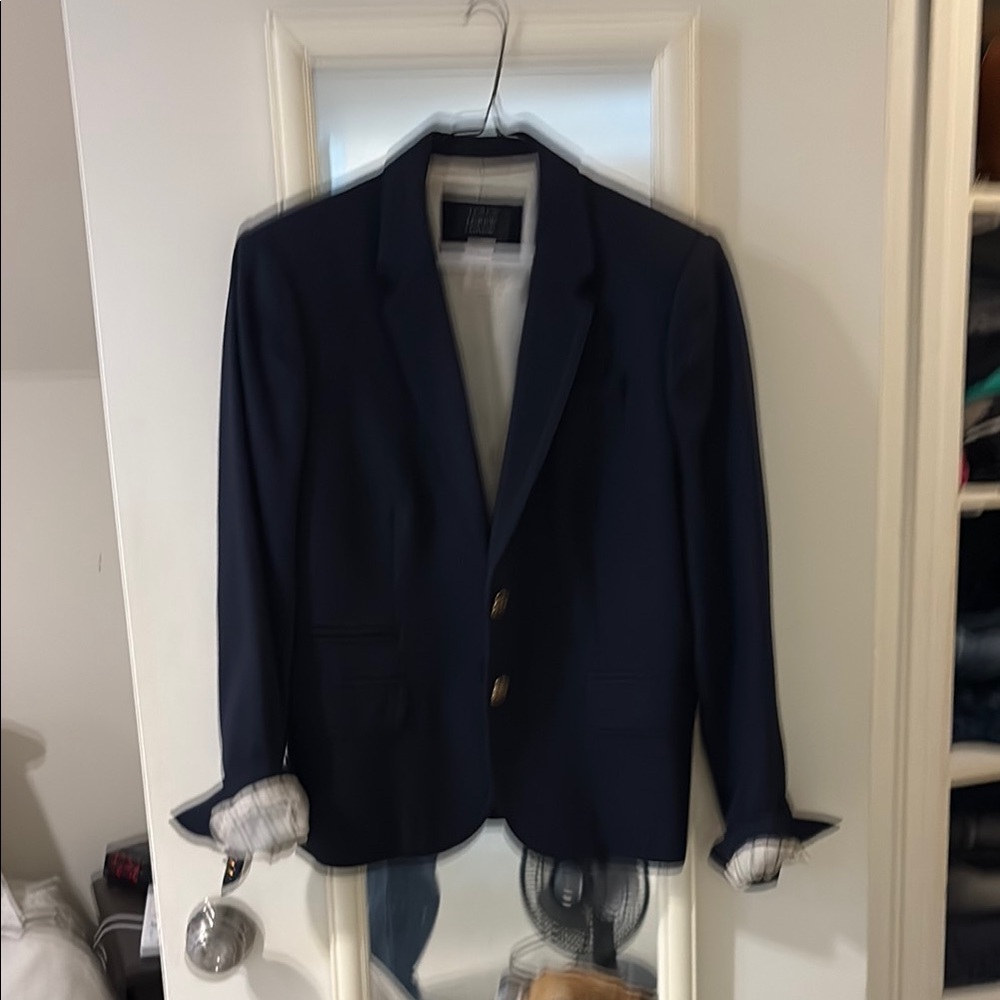 J. Crew Blue Tailored Blazer with Structured Shoulders